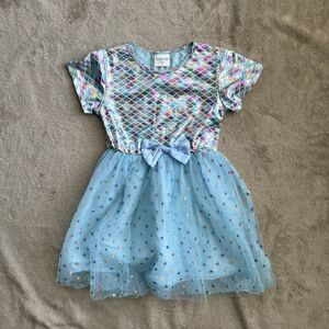 Vaschy Girls Mermaid Scales With Bow Dress Size 6T Gently Used